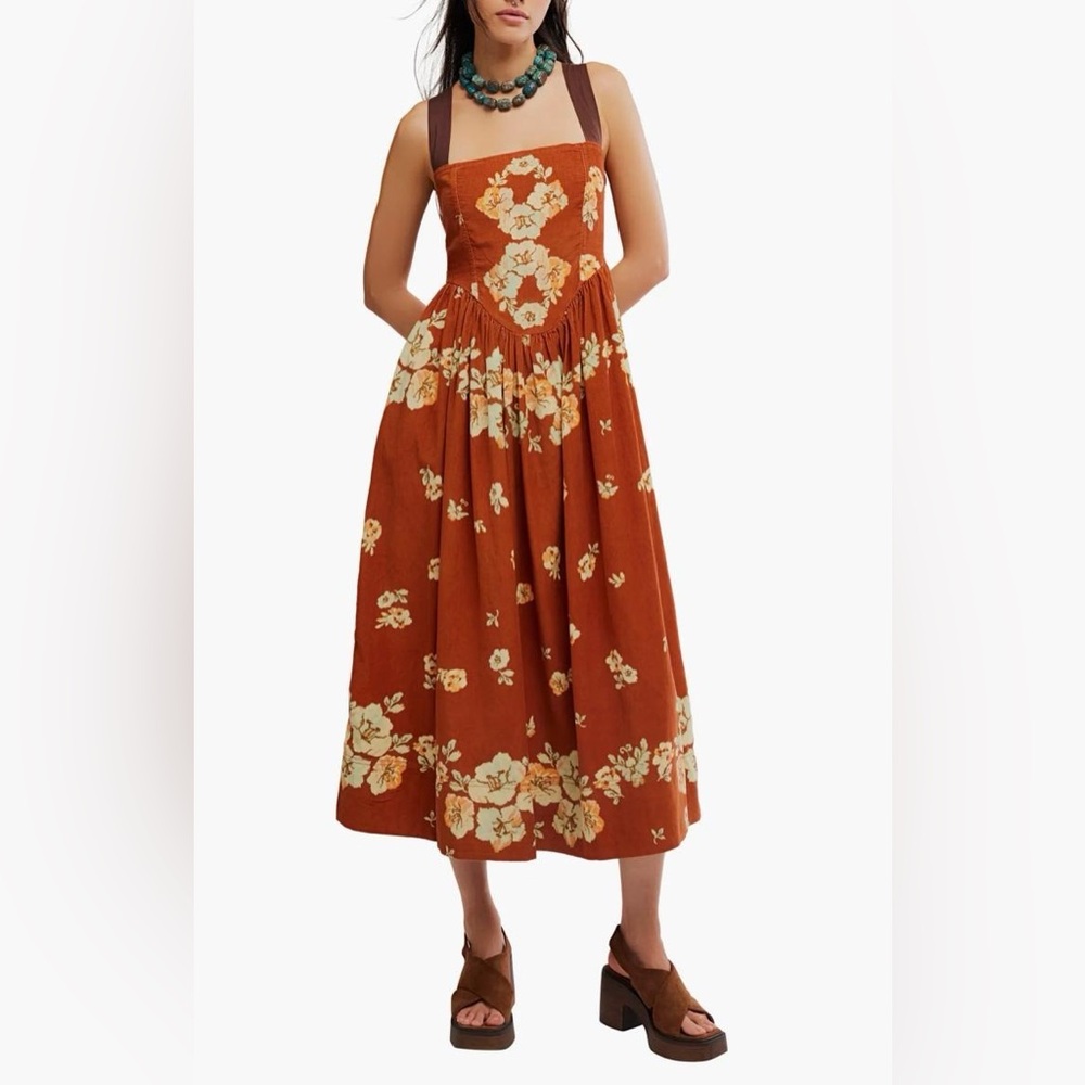 FREE PEOPLE® Until Dawn Floral MIDI Dress
